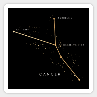 Gold Cancer Zodiac Constellation Sticker